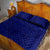 Blue Polynesia Quilt Bed Set Polynesian Pattern Mix Plumeria