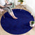 Blue Polynesia Round Carpet Polynesian Pattern Mix Plumeria