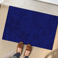 Blue Polynesia Rubber Doormat Polynesian Pattern Mix Plumeria LT14 - Polynesian Pride