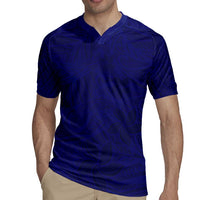 Blue Polynesia Rugby Jersey Polynesian Pattern Mix Plumeria LT14 - Polynesian Pride