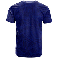 Blue Polynesia T Shirt Polynesian Pattern Mix Plumeria