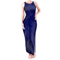 Blue Polynesia Tank Maxi Dress Polynesian Pattern Mix Plumeria LT14 Women Blue - Polynesian Pride