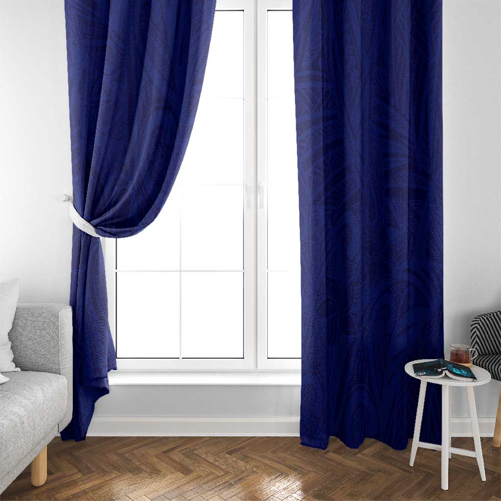 Blue Polynesia Window Curtain Polynesian Pattern Mix Plumeria LT14 - Polynesian Pride