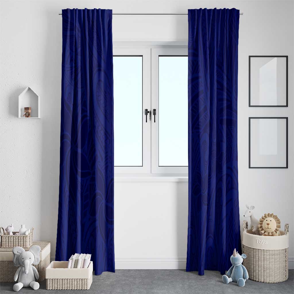 Blue Polynesia Window Curtain Polynesian Pattern Mix Plumeria LT14 - Polynesian Pride