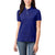 Blue Polynesia Women Polo Shirt Polynesian Pattern Mix Plumeria