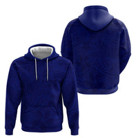 Blue Polynesia Zip Hoodie Polynesian Pattern Mix Plumeria