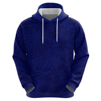 Blue Polynesia Zip Hoodie Polynesian Pattern Mix Plumeria
