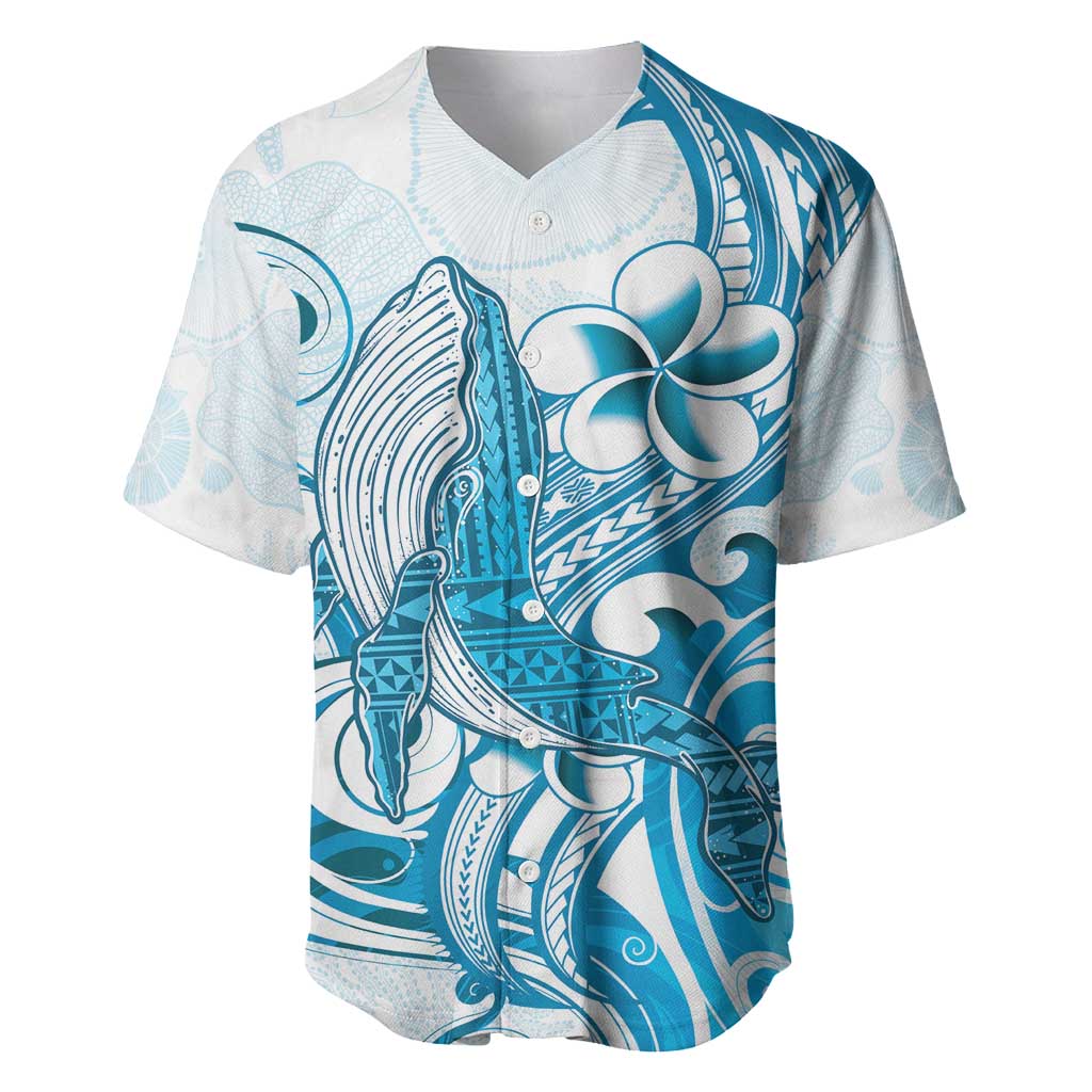 Blue Hawaii Humpback Whale Baseball Jersey Polynesian Tribal Ocean Vibes