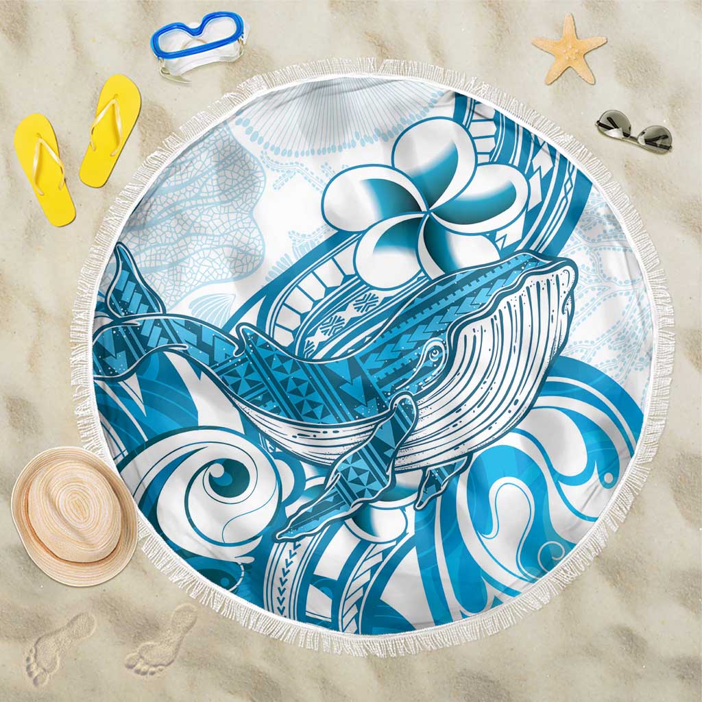 Blue Hawaii Humpback Whale Beach Blanket Polynesian Tribal Ocean Vibes LT14 One Size 150cm Blue - Polynesian Pride