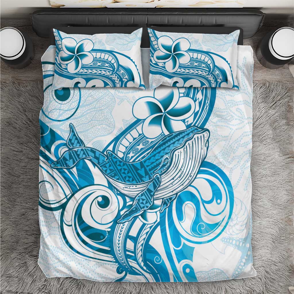 Blue Hawaii Humpback Whale Bedding Set Polynesian Tribal Ocean Vibes