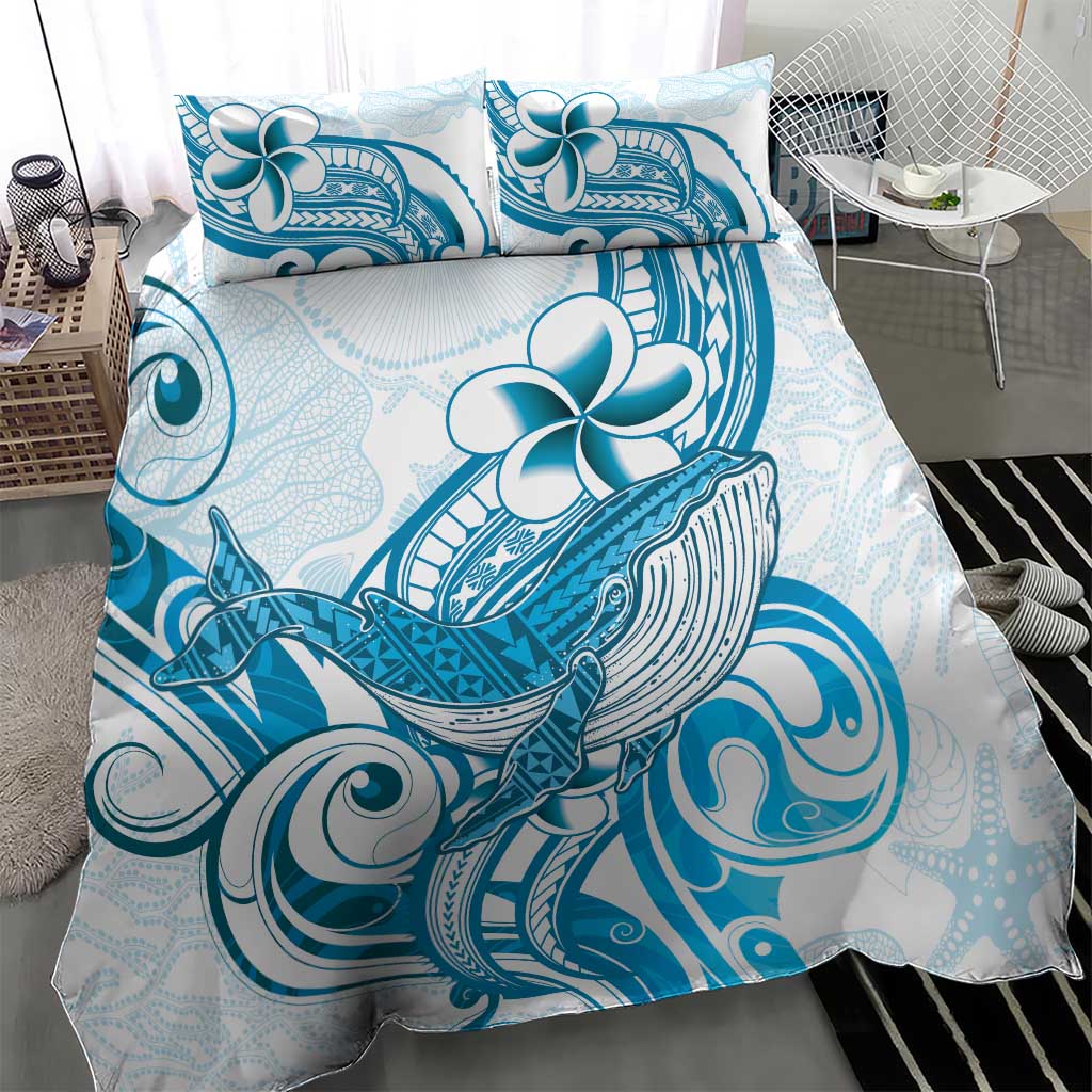 Blue Hawaii Humpback Whale Bedding Set Polynesian Tribal Ocean Vibes LT14 - Polynesian Pride