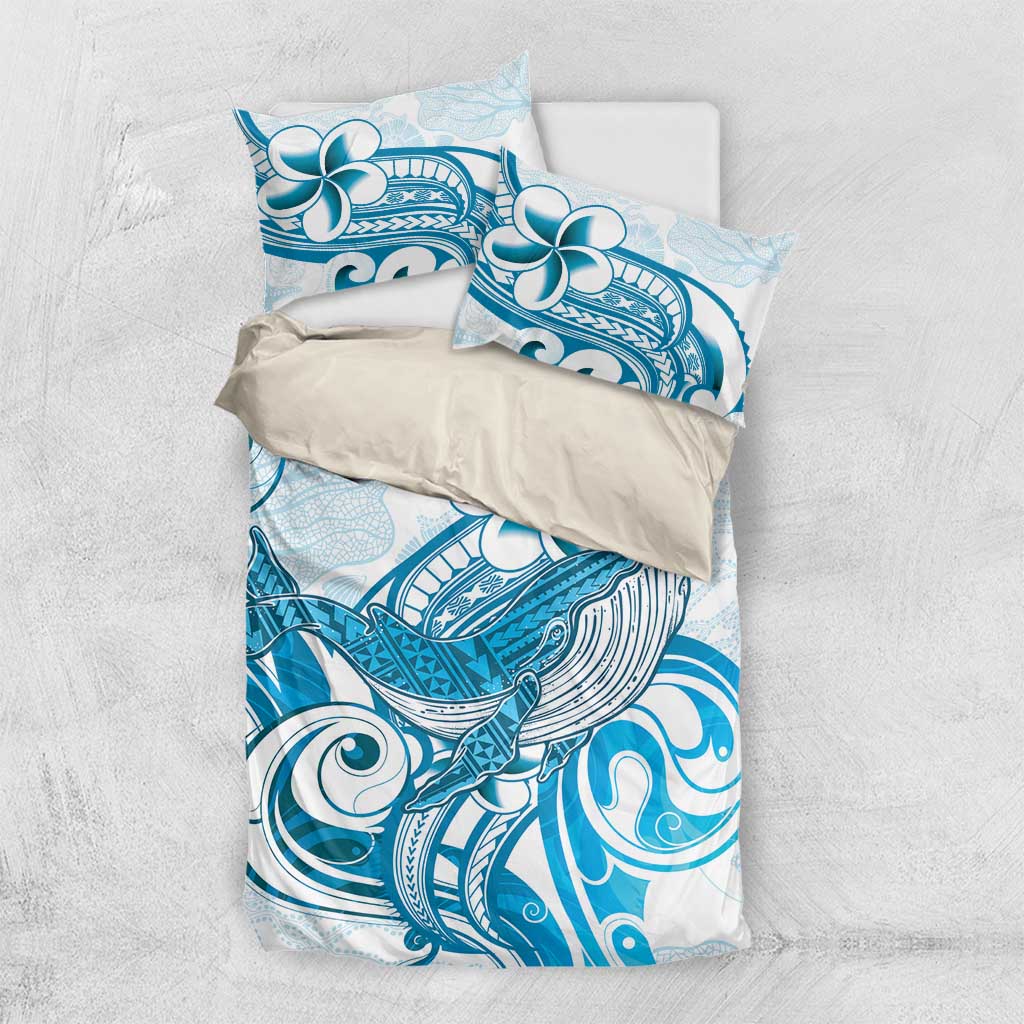 Blue Hawaii Humpback Whale Bedding Set Polynesian Tribal Ocean Vibes LT14 US Twin 172cm x 218cm Blue - Polynesian Pride