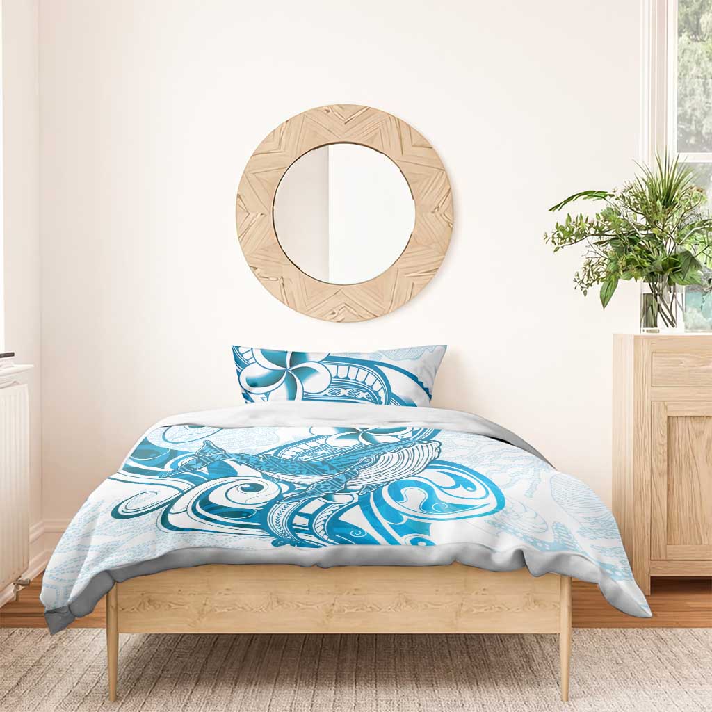 Blue Hawaii Humpback Whale Bedding Set Polynesian Tribal Ocean Vibes LT14 - Polynesian Pride