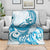 Blue Hawaii Humpback Whale Blanket Polynesian Tribal Ocean Vibes