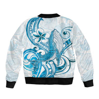 Blue Hawaii Humpback Whale Bomber Jacket Polynesian Tribal Ocean Vibes