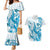 Blue Hawaii Humpback Whale Couples Matching Mermaid Dress and Hawaiian Shirt Polynesian Tribal Ocean Vibes