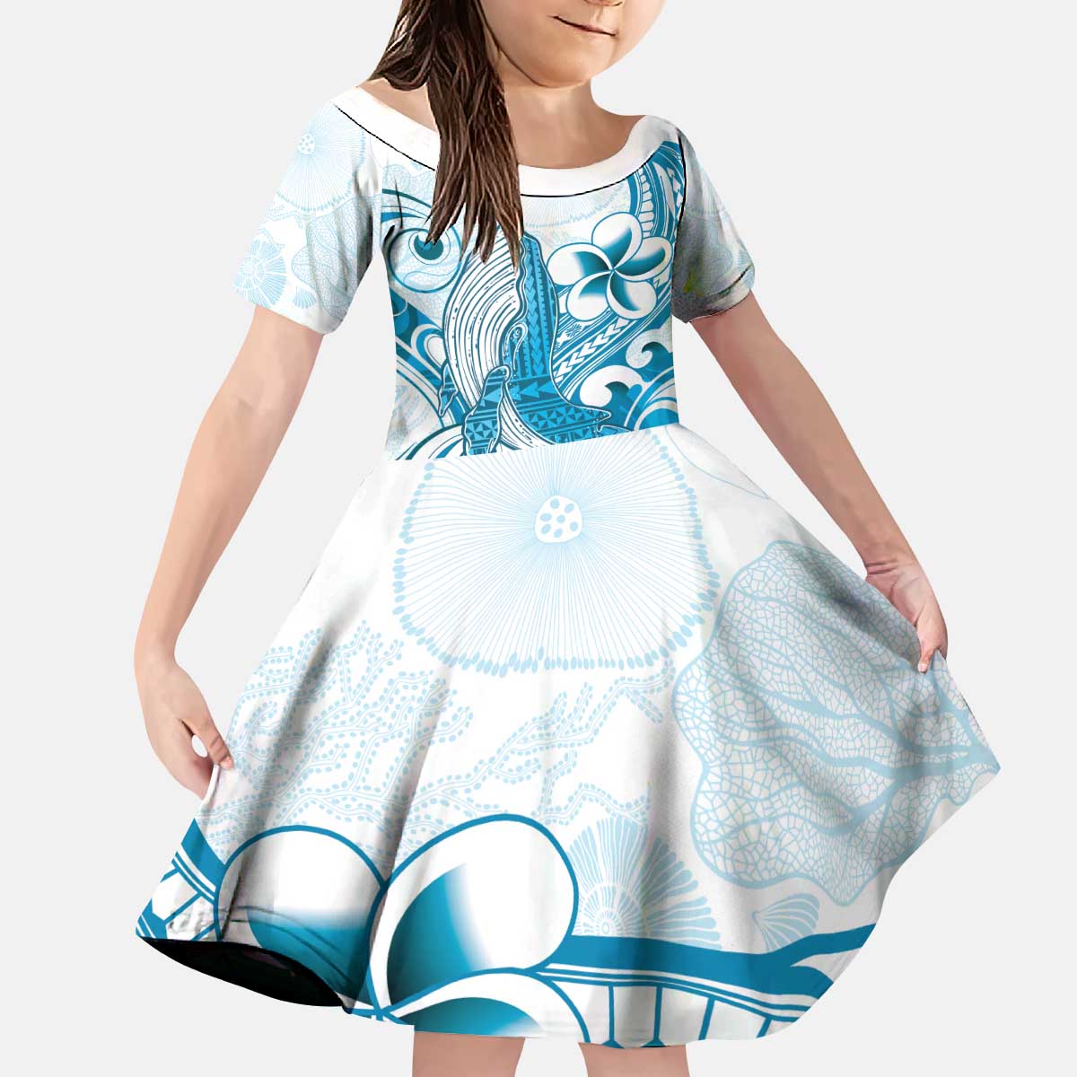 Blue Hawaii Humpback Whale Family Matching Puletasi and Hawaiian Shirt Polynesian Tribal Ocean Vibes