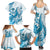 Blue Hawaii Humpback Whale Family Matching Summer Maxi Dress and Hawaiian Shirt Polynesian Tribal Ocean Vibes