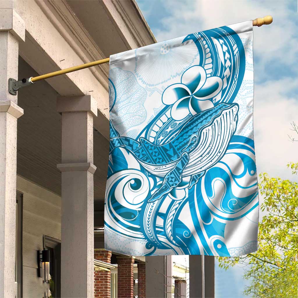 Blue Hawaii Humpback Whale Garden Flag Polynesian Tribal Ocean Vibes