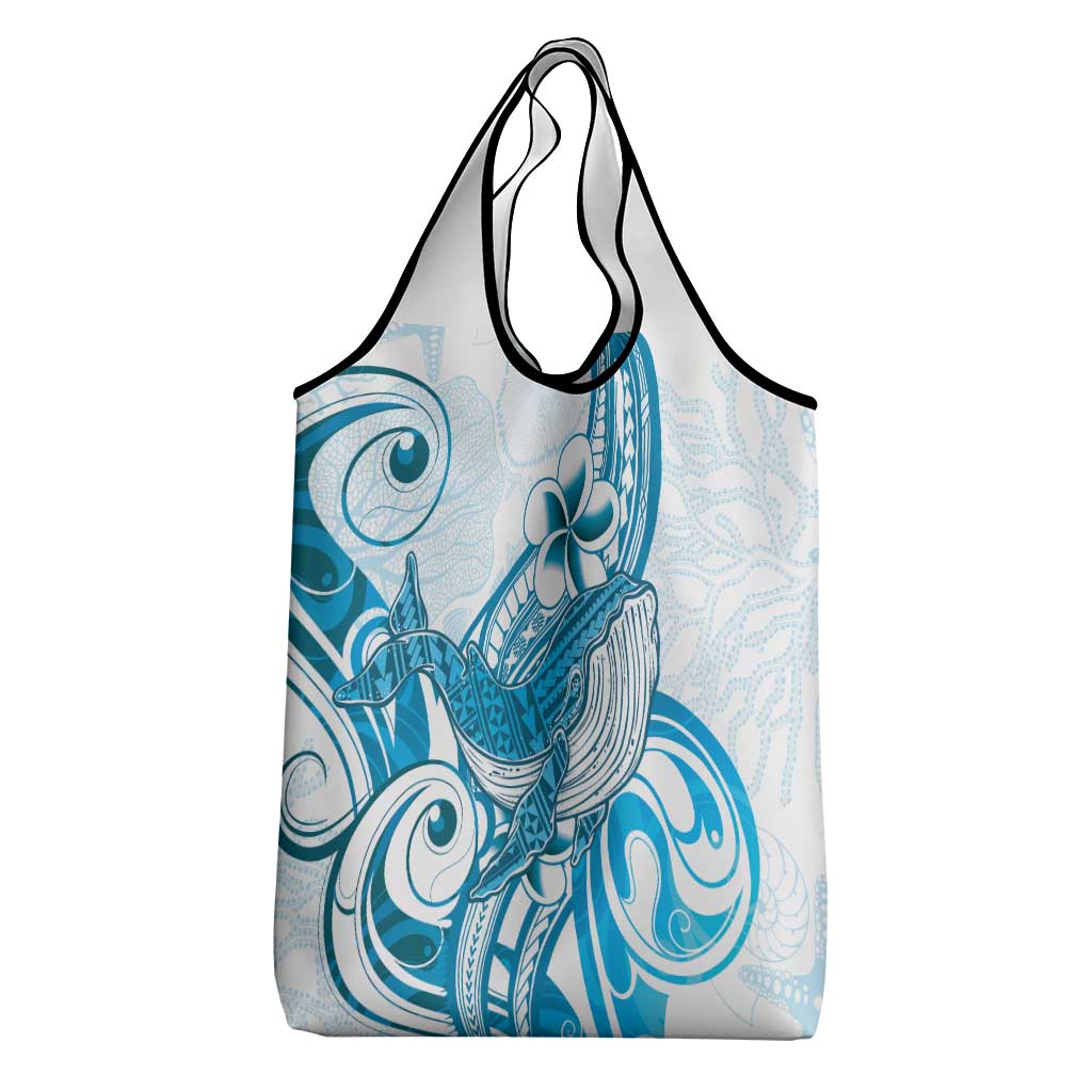 Blue Hawaii Humpback Whale Grocery Bag Polynesian Tribal Ocean Vibes LT14 - Polynesian Pride