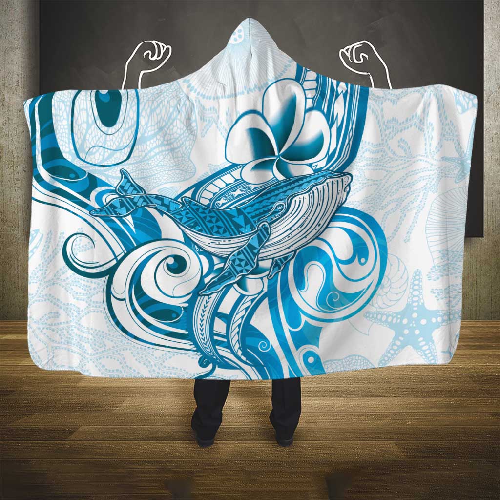 Blue Hawaii Humpback Whale Hooded Blanket Polynesian Tribal Ocean Vibes LT14 - Polynesian Pride