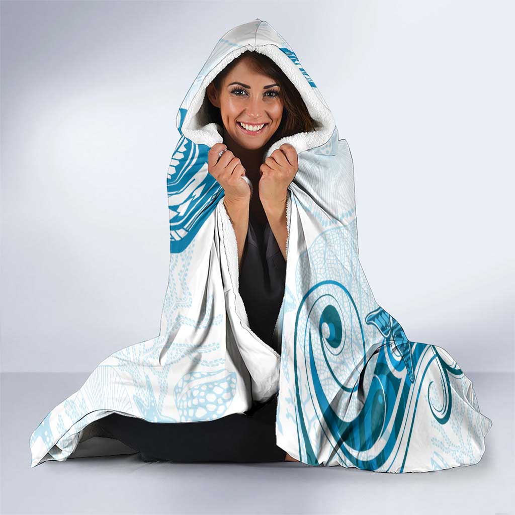 Blue Hawaii Humpback Whale Hooded Blanket Polynesian Tribal Ocean Vibes LT14 - Polynesian Pride
