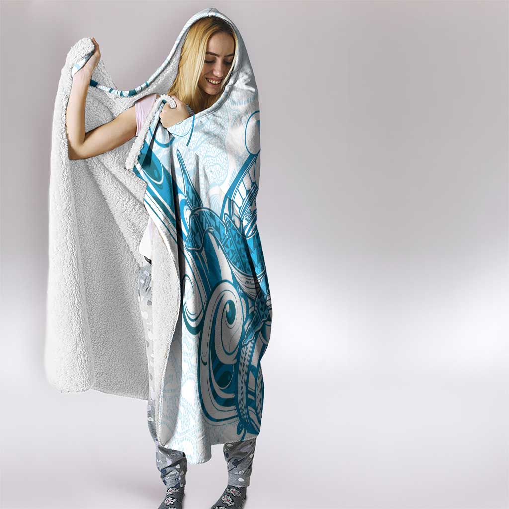 Blue Hawaii Humpback Whale Hooded Blanket Polynesian Tribal Ocean Vibes LT14 - Polynesian Pride