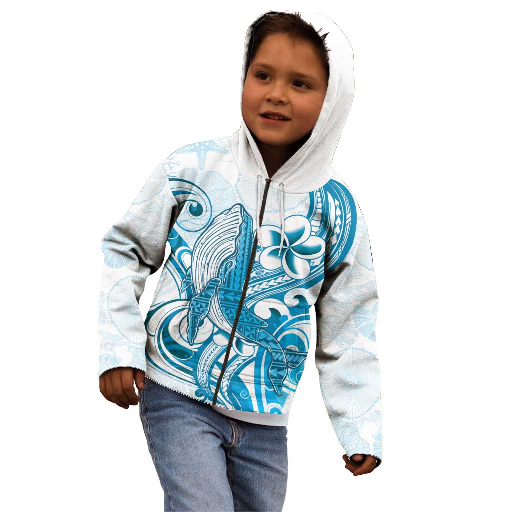 Blue Hawaii Humpback Whale Kid Hoodie Polynesian Tribal Ocean Vibes