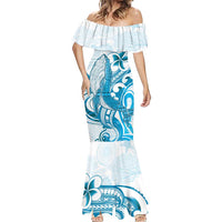 Blue Hawaii Humpback Whale Mermaid Dress Polynesian Tribal Ocean Vibes