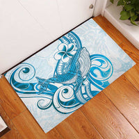 Blue Hawaii Humpback Whale Rubber Doormat Polynesian Tribal Ocean Vibes LT14 - Polynesian Pride