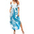 Blue Hawaii Humpback Whale Summer Maxi Dress Polynesian Tribal Ocean Vibes