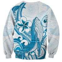 Blue Hawaii Humpback Whale Sweatshirt Polynesian Tribal Ocean Vibes