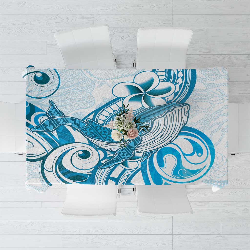 Blue Hawaii Humpback Whale Tablecloth Polynesian Tribal Ocean Vibes