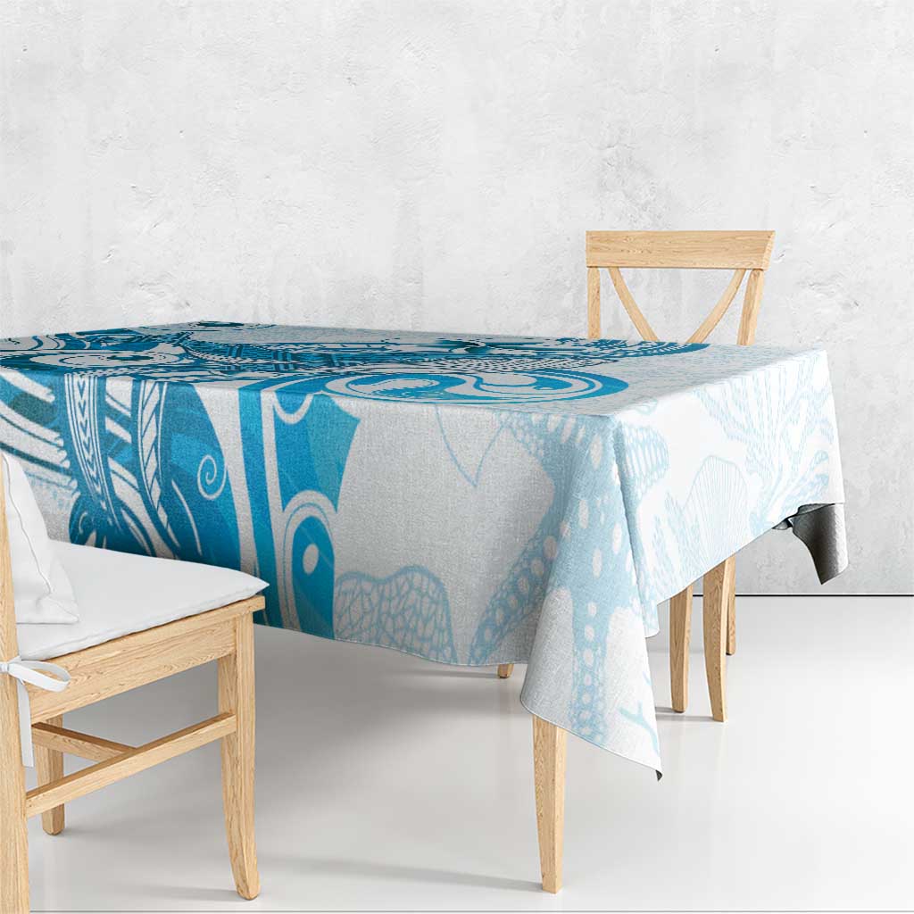 Blue Hawaii Humpback Whale Tablecloth Polynesian Tribal Ocean Vibes LT14 - Polynesian Pride