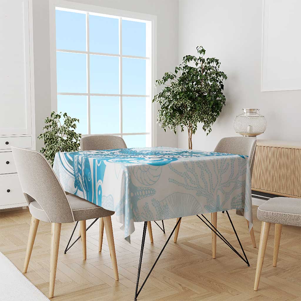Blue Hawaii Humpback Whale Tablecloth Polynesian Tribal Ocean Vibes LT14 - Polynesian Pride
