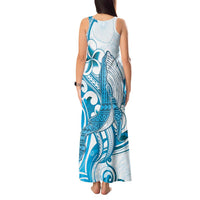 Blue Hawaii Humpback Whale Tank Maxi Dress Polynesian Tribal Ocean Vibes LT14 - Polynesian Pride