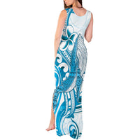 Blue Hawaii Humpback Whale Tank Maxi Dress Polynesian Tribal Ocean Vibes LT14 - Polynesian Pride