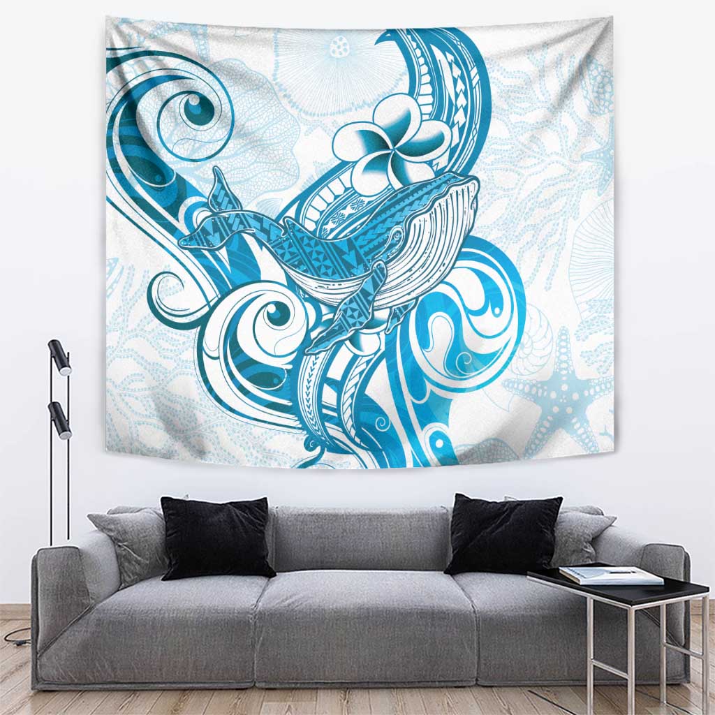 Blue Hawaii Humpback Whale Tapestry Polynesian Tribal Ocean Vibes