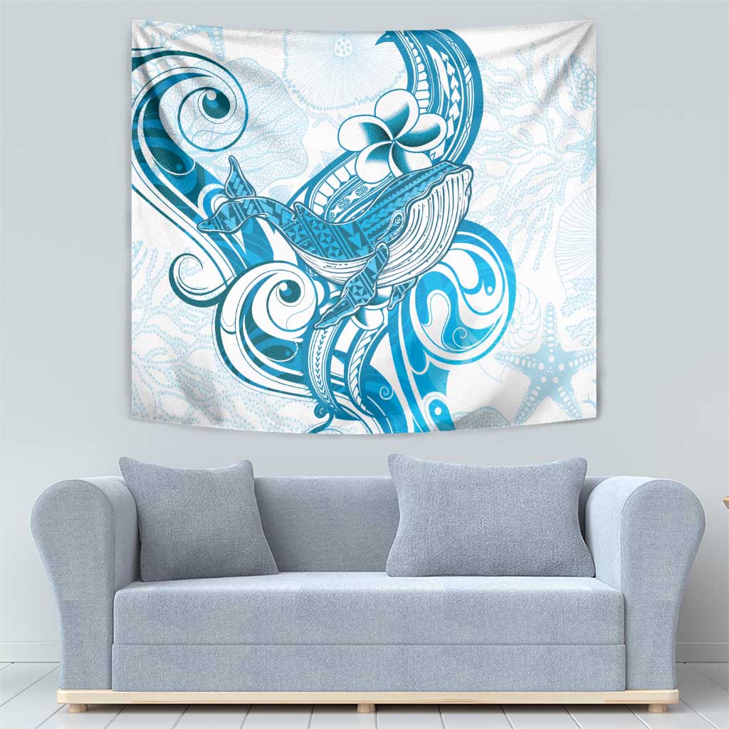Blue Hawaii Humpback Whale Tapestry Polynesian Tribal Ocean Vibes