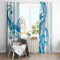 Blue Hawaii Humpback Whale Window Curtain Polynesian Tribal Ocean Vibes LT14 - Polynesian Pride