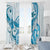 Blue Hawaii Humpback Whale Window Curtain Polynesian Tribal Ocean Vibes