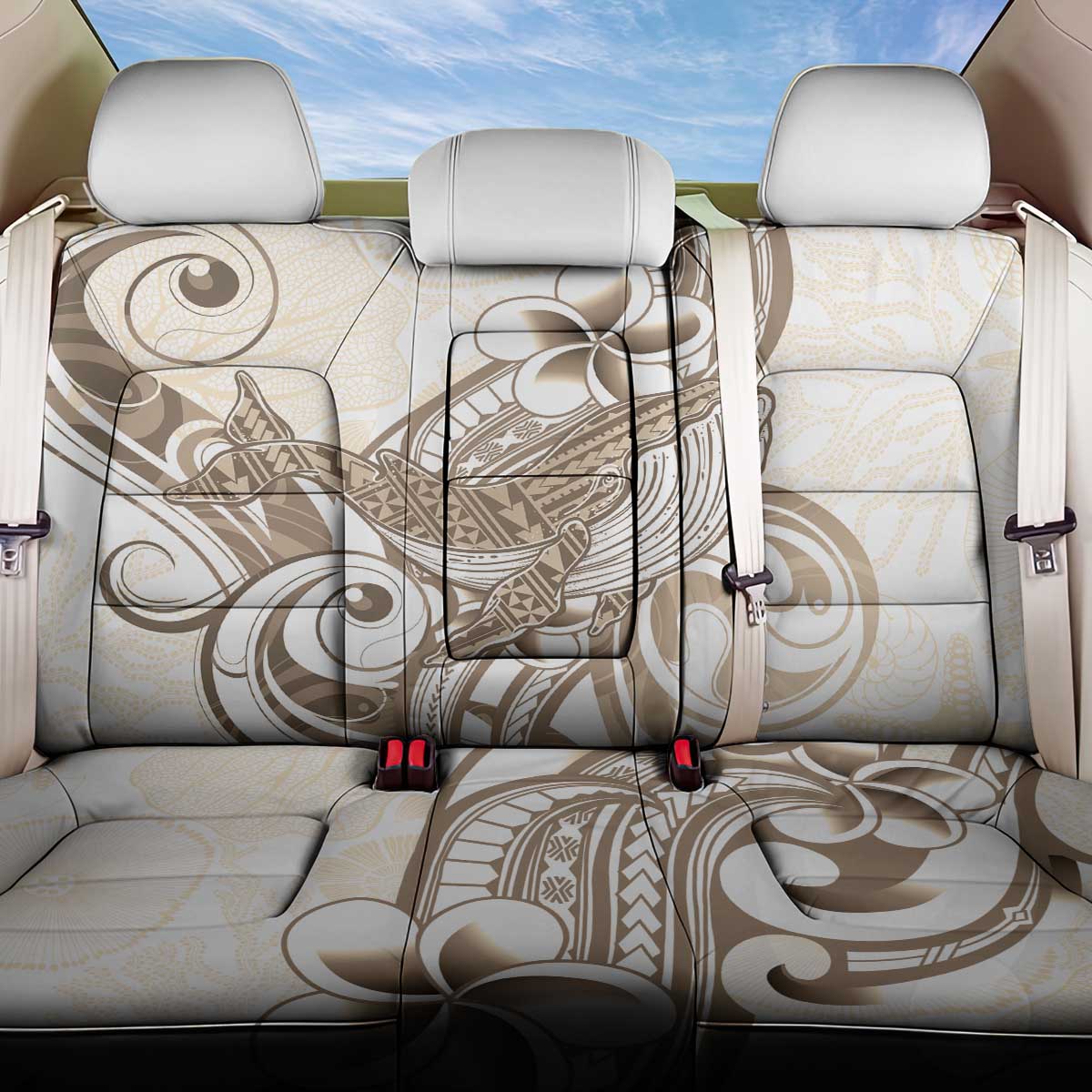 Brown Hawaii Humpback Whale Back Car Seat Cover Polynesian Tribal Ocean Vibes