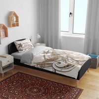 Brown Hawaii Humpback Whale Bedding Set Polynesian Tribal Ocean Vibes