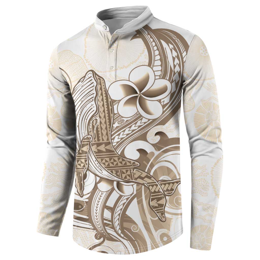 Brown Hawaii Humpback Whale Button Sweatshirt Polynesian Tribal Ocean Vibes LT14 - Polynesian Pride