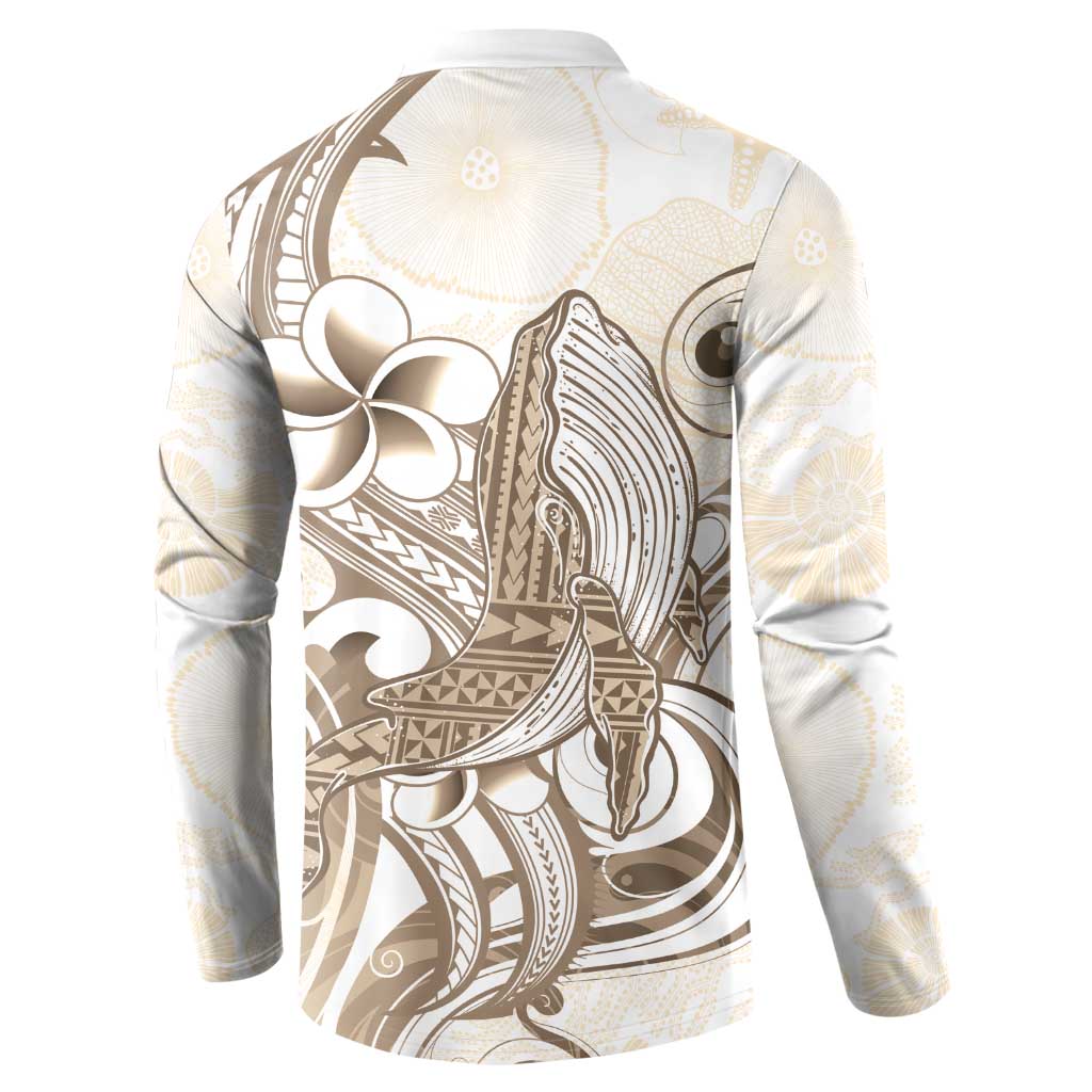 Brown Hawaii Humpback Whale Button Sweatshirt Polynesian Tribal Ocean Vibes LT14 - Polynesian Pride