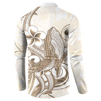 Brown Hawaii Humpback Whale Button Sweatshirt Polynesian Tribal Ocean Vibes LT14 - Polynesian Pride