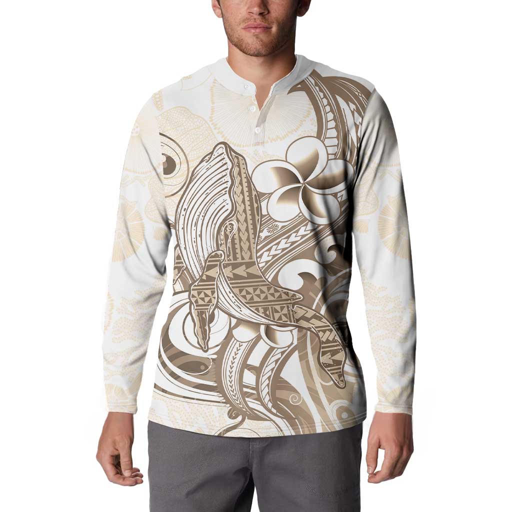 Brown Hawaii Humpback Whale Button Sweatshirt Polynesian Tribal Ocean Vibes LT14 - Polynesian Pride