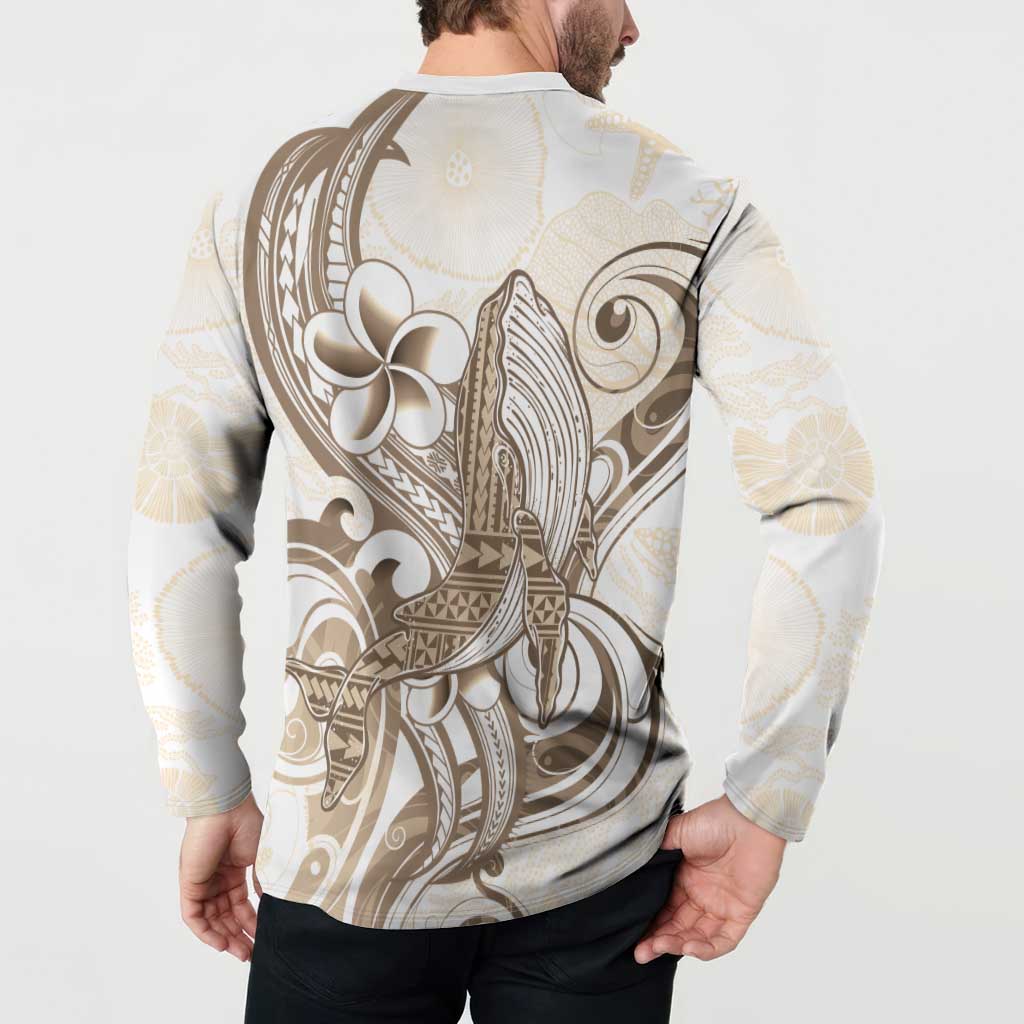 Brown Hawaii Humpback Whale Button Sweatshirt Polynesian Tribal Ocean Vibes LT14 - Polynesian Pride