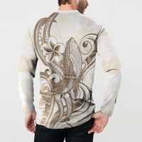 Brown Hawaii Humpback Whale Button Sweatshirt Polynesian Tribal Ocean Vibes LT14 - Polynesian Pride