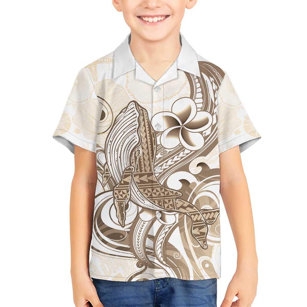 Brown Hawaii Humpback Whale Family Matching Off Shoulder Maxi Dress and Hawaiian Shirt Polynesian Tribal Ocean Vibes LT14 Son's Shirt Brown - Polynesian Pride